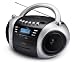 jWIN JXCD573BLK Portable MP3/CD Boombox with AM/FM Radio, Cassette Player and USB/SD/MMC (Black)