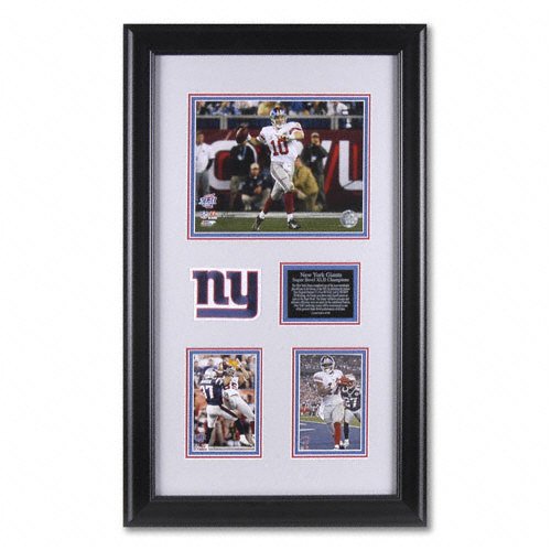 Buy New York Giants Super Bowl XLII Champions Framed Display Piece with 8x10 and Two 4x6 Photographs... by Mounted Memories