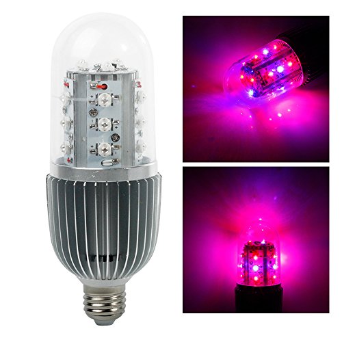 LVJING® LED Plant Grow Light Corn Light Bulb – 28w – E27 Socket – 18 Red + Blue SMD Chips – 360 Degree Lighting – for Indoor Plant Veg Flower Organic Garden Greenhouse Hydroponic Aquatic Grow Tent