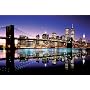 Brooklyn Bridge (Skyline, Color) Art Poster Print - 24" X 36"