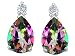 2.36 cts Genuine 8x6mm Mystic Rainbow Topaz and Diamond Earrings - 14kt White or Yellow Gold