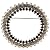 Circular Clear And Black Rhinestone Pin Brooch