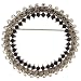 Jewelry : Circular Clear And Black Rhinestone Pin