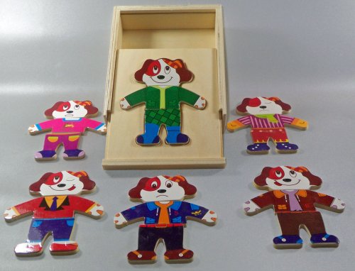 51B%2BhimrCUL Kids Educational Dog Jigsaw Puzzle Box   3 Piece