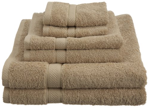 Pike Street 100-Percent Egyptian Cotton 725-Gram 6-Piece Towel Set, Driftwood