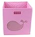 Clever Creations Pink Whale Collapsible Storage Organizer Cube Folding Storage Organizer for Animal Themed Rooms | Perfect Size Storage Cube for Books, Shoes, Games