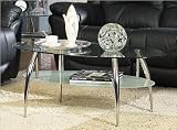 51B%2BnLy0JrL. SL160  Windward Furniture 7635 Esplanade Chrome And Glass Top Coffee Table
