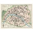 (20x28) Paris Map Gift Wrap Decorative Decoupage Vintage Retro Style Paper Poster Print