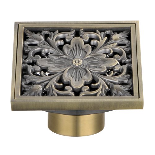 Angle Simple W101 Brass Square Design Tile-In Shower Drain Cover 10x10 CM, Bronze