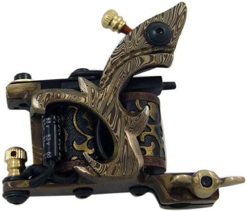 10 Warps Coils Damascus Steel Shader Tattoo Machine &gun &supply &rotary for wholesale price