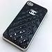 Designer Inspired Shiny Cowhide Leather Iphone 4 4s Case (Black)