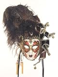 Brown Volto Piuma Letizia Venetian Mask