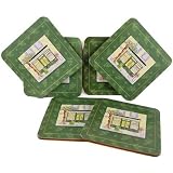 Bistro/Shop French design boxed set of 6 hardboard and cork coasters