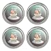 Teacup Pig Metal Craft Sewing Novelty Buttons - Set of 4