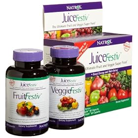 Natrol JuiceFestiv Dietary Supplement, 60-Count FruitFestiv, plus 60-Count VeggieFestiv Capsules