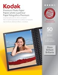Kodak Glossy Premium Photo Paper, 8.5 x 11 Inches, 50 Sheets per Pack (8360513)