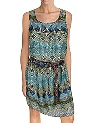 Elasticized   Waistline General Print Sleeveless Tank Polyester Belted Jumpsuit/Mini Dress 