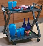 Serving Cart, Tea Trolley, Foldable, Dual Handle, Indoor or Outdoor, with Wheels, Italian