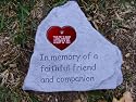 Pet Memorial Slate w/ Engaved Heart Dog or Cat