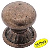 Amerock BP4485-RBZ Rustic Bronze Ambrosia Euro Stone Round Cabinet Hardware Knob, 1-1/4" Diameter - 25 Pack