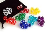 6 Wuerfel von Chessex - 16mm Transparent/Kristall