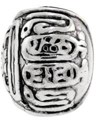 Sterling Silver Torah Barrel Bead Charm for most Charm Bracelets