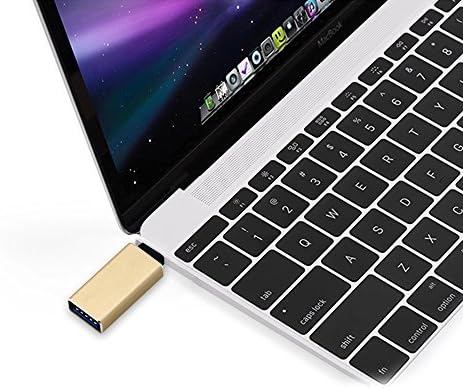 KiEasye USB-C to USB 3.0 Type A Female Adapter OTG Sync Cable Hub for Apple New 12 inch Retina MacBook, Chromebook Pixel and Other Type-C Devices (Gold)¡­