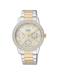 Citizen Quartz Swarovski Crystal Pearl Dial Womens Watch - ED8094-52N