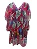 Red Chiffon Kaftan Top Short Caftan Coverup Beachwear