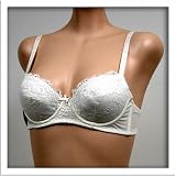 Art-Beau 2 pack IVORY FLORAL SHEER MESH BRA #2321 sz 36AA