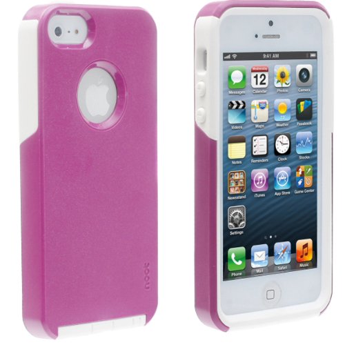 noot Hybrid Protector Dual Layer Protection Case Cover for iPhone 5 (Plum/White) At&t Verizon Sprint Retail Eco Packaging
