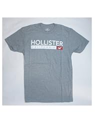 Apparel: Hollister HCO Mens Logo Graphic T shirt Tee Black Blue and much more (S, Gray #45 Tee)
