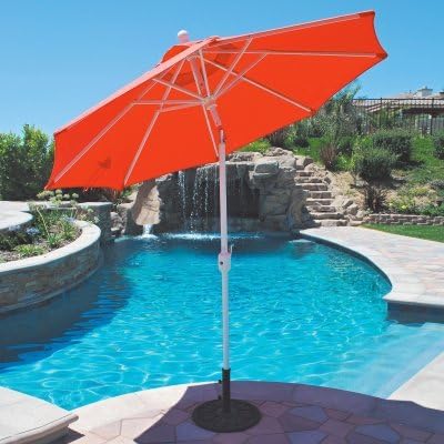 727BK21 Deluxe Auto Tilt - 7.5' Round Umbrella, Choose Fabric Color: 21: Canvas, Choose Pole Finish: BK: Black