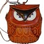 A Genuine Leather Coin/change Purse, Mini Wristlet Bag, Owl Design,100% Hand-made,cute !!! (Brown)