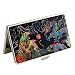 Mother of Pearl Tiger and Dragon Ball Design Black Metal Stainless Steel Engraved Slim Business Credit Name Card Holder Id Money Case Wallet