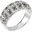 14K White Gold Black and White Diamond Ring - 0.20 Ct.