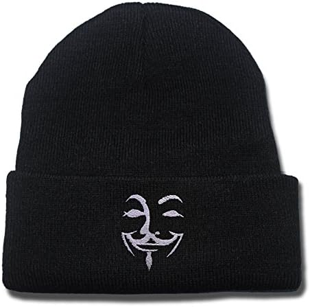 KIMUS V For Vendetta Logo Beanie Fashion Unisex Embroidery Beanies Skullies Knitted Hats Skull Caps