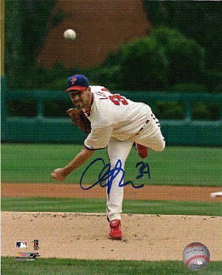 Autographed/Hand Signed 8x10 Photo Cliff Lee Philadelphia Phillies