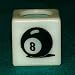 Billiard Pool Cue Chalk Holder - 8 Ball (White)