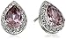 Amazon Collection Sterling Silver Swarovski Elements Crystal Pear-Shape Studs