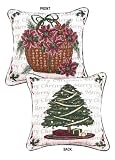 Review Simply Home  / Traditions of Christmas Two Sided Tapestry Toss Pillow Tree Poinsettias