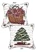 Traditions of Christmas Two Sided Tapestry Toss Pillow Tree Poinsettias