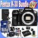 Pentax K-30 Weather-Sealed 16 MP CMOS Digital SLR (Body) (Black) + Extended Life Battery + External Rapid Travel Quick-Charger + 16GB SDHC Class 10 Memory Card + USB Card Reader + Memory Card Wallet + Shock Proof Deluxe Case + Professional Full Size Tripod + Accessory Saver Bundle!