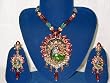 Gift for Her - Designer Style Exceptional Enamel Work Peacock Necklace Earrings Set