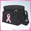 Pink Ribbon Lunch Box Cooler Bag Insulated Breast Cancer Awareness - Top Quality Unique Lunchbox or Sophisticated Black Travel Bag