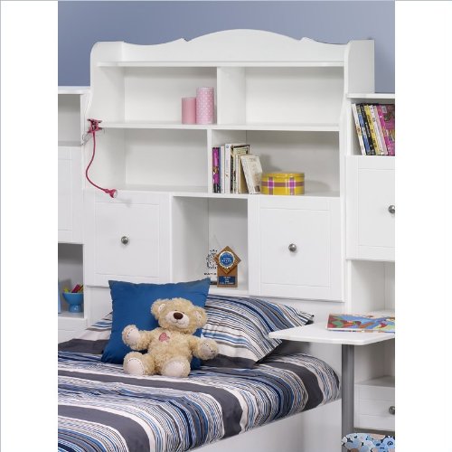 Nexera Pixel Twin Tall Bookcase Headboard in White Affordable