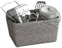 Rangement & Cie RAN4357 Panier Bali en Feuilles de Paille Gris