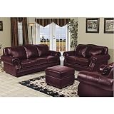 Nail-Head Trim Burgundy Living Room Set by HomeLine Photo