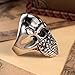 Fashion Plaza Mens's 316L Stainless Steel Devil Mummy Head Ring, Silver and Black Sz 7-15