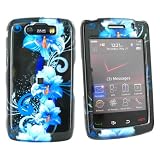 For Blackberry Storm 2 Storm2 Hard Case Blue Flowers